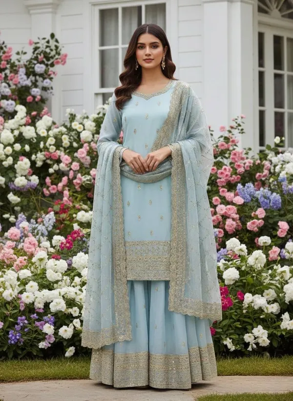 AQUA_BLUE_EMBROIDERED_SILK_KURTA_WITH_PLAZZO_AND_DUPATTA_SET