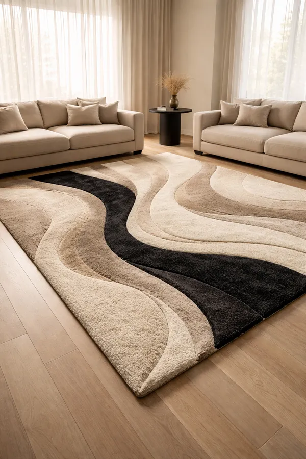 Abstract_Black_&_Cream_Area_Rug_–_Hand_Tufted_Hi-Low_Texture_|_Soft_Plush_Carpet_for_Living_Room_&_Bedroom_Decor
