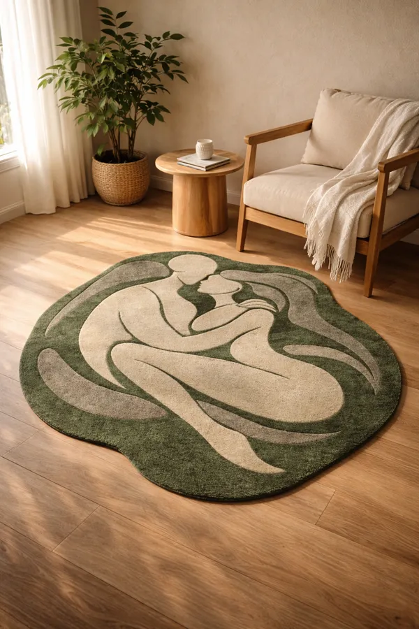 Abstract_Couple_Shape_Rug_|_Modern_Artistic_Hand_Tufted_Area_Carpet_|_Minimal_Human_Figure_Design