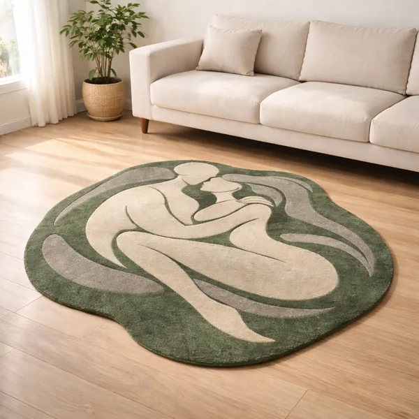 Abstract_Couple_Shape_Rug_|_Modern_Artistic_Hand_Tufted_Area_Carpet_|_Minimal_Human_Figure_Design
