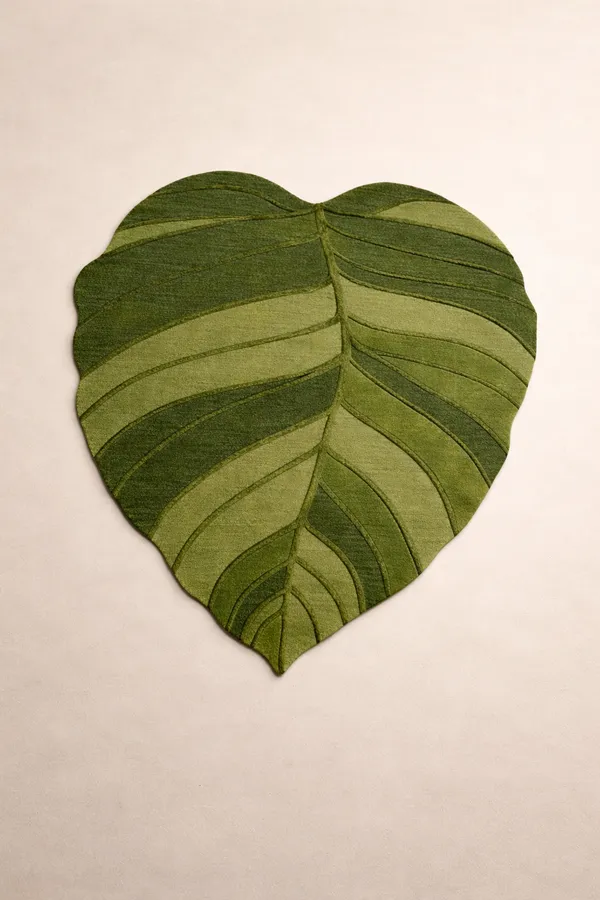 Leaf_Shape_Green_Rug_|_Botanical_Hand_Tufted_Area_Carpet_|_Nature_Inspired_Modern_Home_Decor