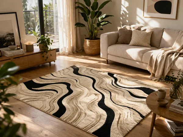 Modern_Abstract_Black_&_Cream_Area_Rug_–_Hand_Tufted_Hi-Low_Texture_|_Soft_Plush_Carpet_for_Living_Room_&_Bedroom_Decor