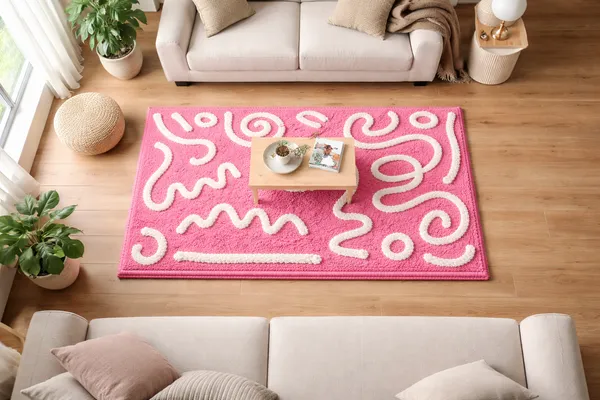 Pink_Abstract_Runner_Rug_|_Soft_Hand_Tufted_Hallway_Carpet_with_White_Swirl_Design