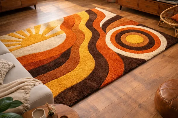 Retro_70s_Sunburst_Abstract_Rug_|_Orange_Brown_Geometric_Hand_Tufted_Area_Carpet