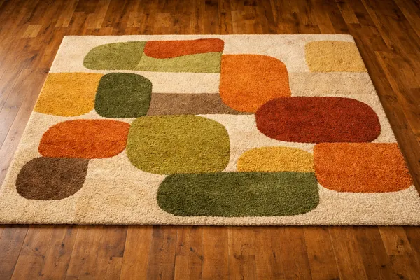 Retro_Geometric_Shag_Rug,_Mid_Century_Modern_Hand_Tufted_Rug,_Abstract_Boho_Area_Rug,_Colorful_Living_Room_Carpet,_Soft_Plush_Rug