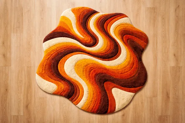 Retro_Wave_Abstract_Rug_|_70s_Orange_Brown_Hand_Tufted_Irregular_Shape_Area_Carpet