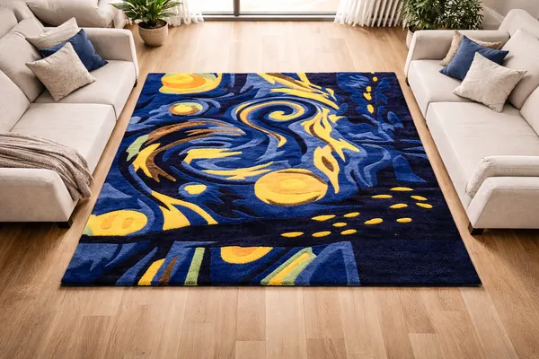 Starry_Night_Inspired_Blue_Abstract_Rug_|_Artistic_Hand_Tufted_Modern_Living_Room_Carpet__Meta_Description