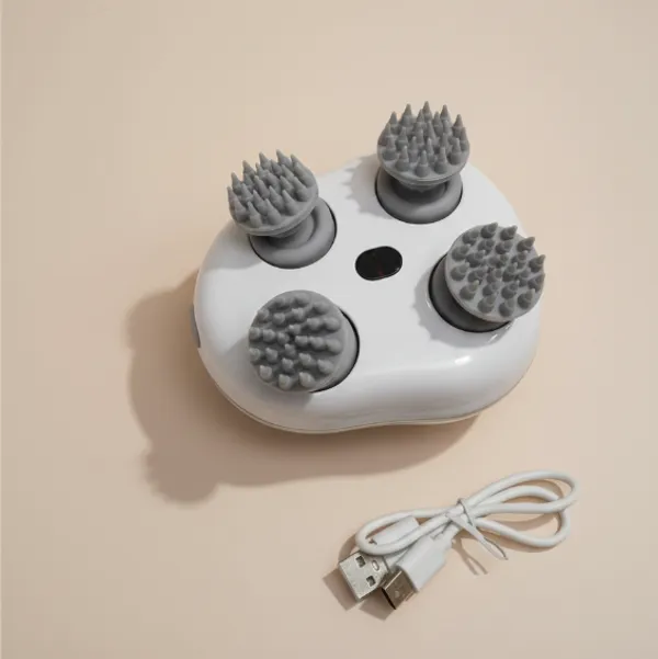 White_Smart_Electric_Scalp_Massager_With_4_Massage_Heads_And_Usb_Charging