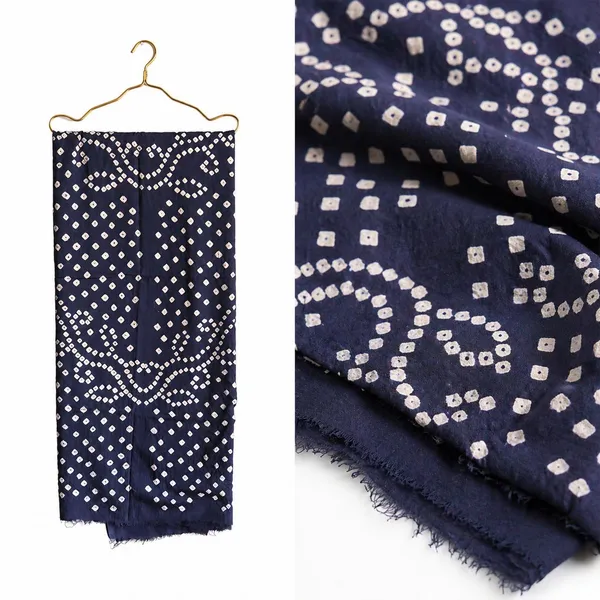 Navy_Cotton_Bandhani/Bandhej_Suit_Dress_Materials_Women