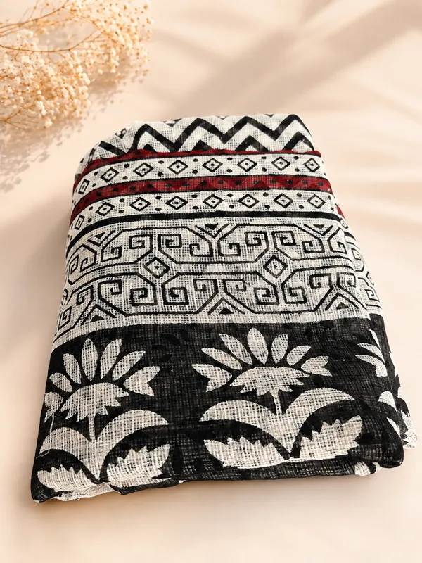 Beige_Hand_Block_Printed_Kota_Doria_Cotton_Saree_