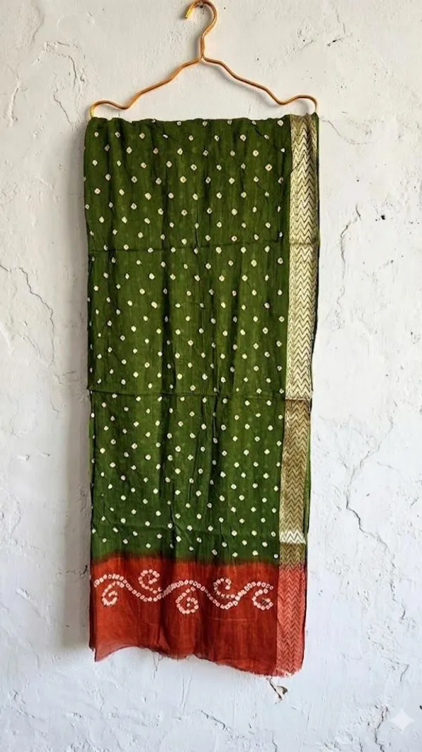 Brown_Cotton_Bandhani/Bandhej_Suit_Dress_Materials_Women