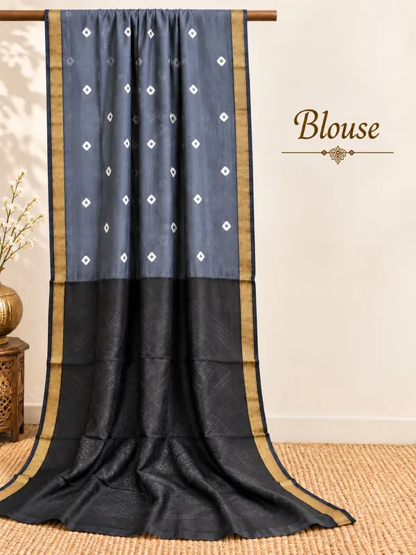 Festive_Grey_Black_Shibori_Maheshwari_Silk_Saree_