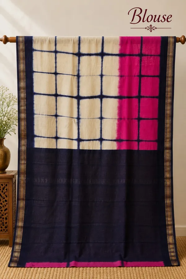 Festive_Shaded_Ivory_Shibori_Maheshwari_Silk_Saree_