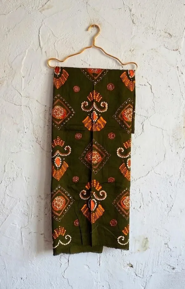 Henna_Green_Cotton_Bandhani/Bandhej_Suit_Dress_Materials_Women