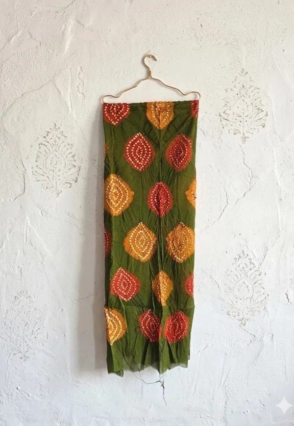Rust_Cotton_Bandhani/Bandhej_Suit_Dress_Materials_Women