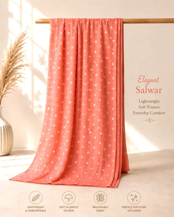 Peach_Shaded_Cotton_Bandhani/Bandhej_Suit_Dress_Materials_Women