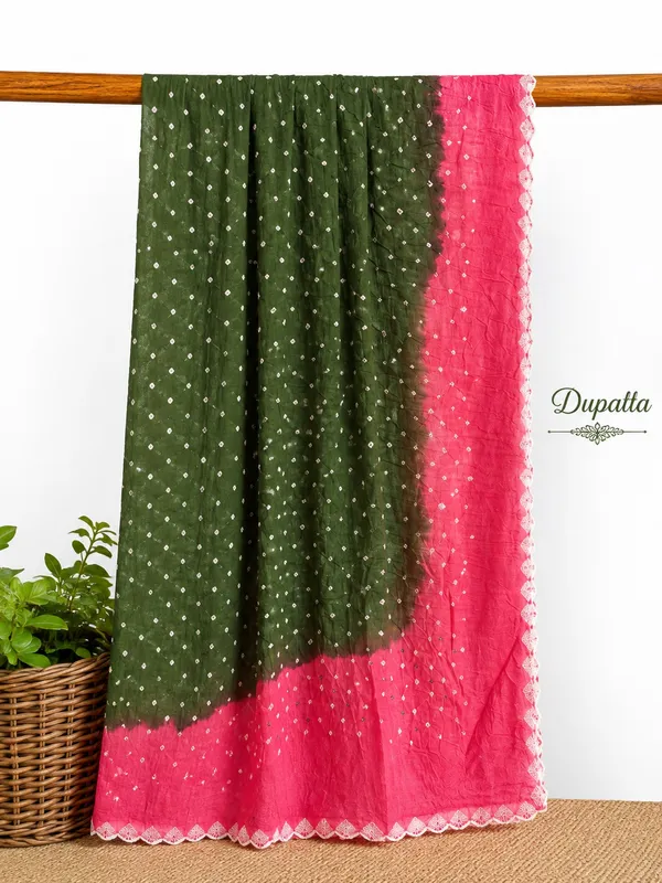 Pink_Cotton_Bandhani/Bandhej_Suit_Dress_Materials_Women