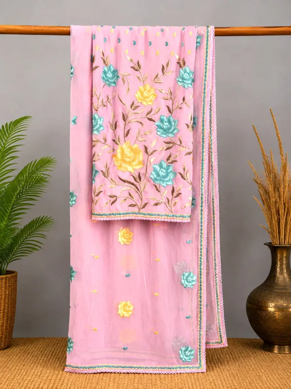 Pink_Crepe_embroidered_Suit_Dress_Materials_Women