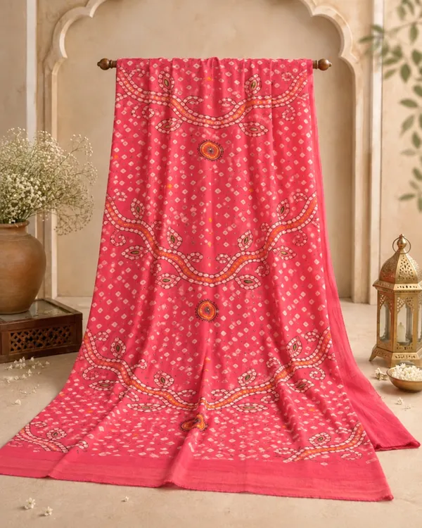 Rani_Pink_Cotton_Bandhani/Bandhej_Suit_Dress_Materials_Women