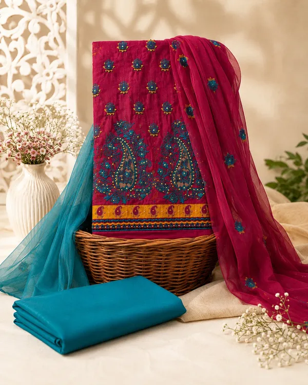 Festive_Elegance_Teal_Maroon_Silk_Embroidered_Kurta_Set