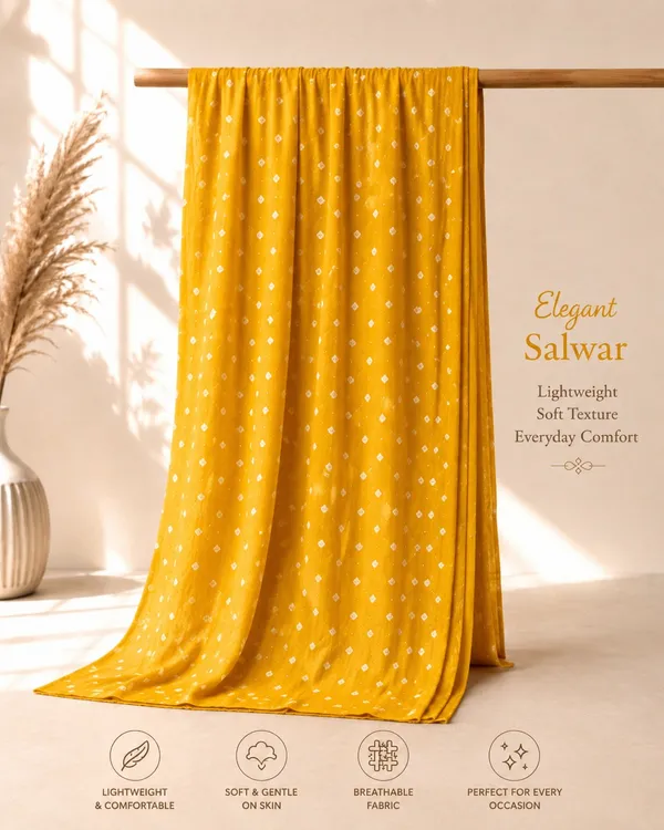 Yellow_Cotton_Bandhani/Bandhej_Suit_Dress_Materials_Women