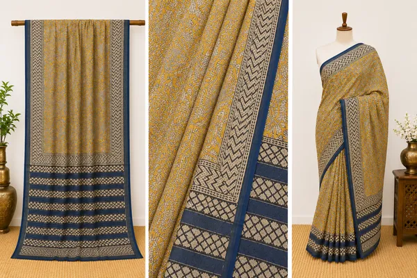 Yellow_Hand_Block_Printed_Kota_Doria_Cotton_Saree_
