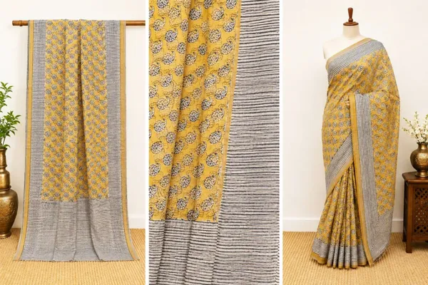 Yellow_Hand_Block_Printed_Kota_Doria_Cotton_Saree_