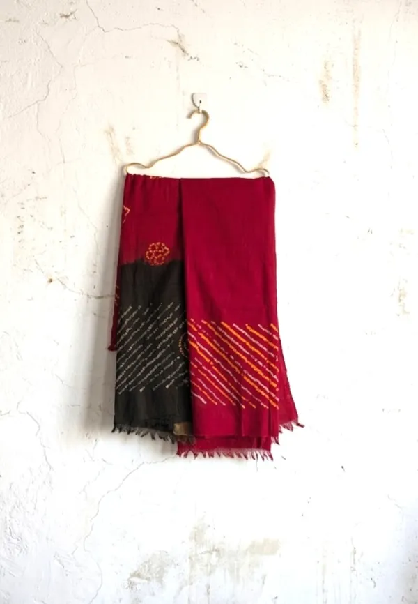 Black_Cotton_Bandhani/Bandhej_Suit_Dress_Materials_Women
