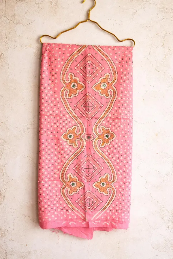 Pink_Cotton_Bandhani/Bandhej_Suit_Dress_Materials_Women