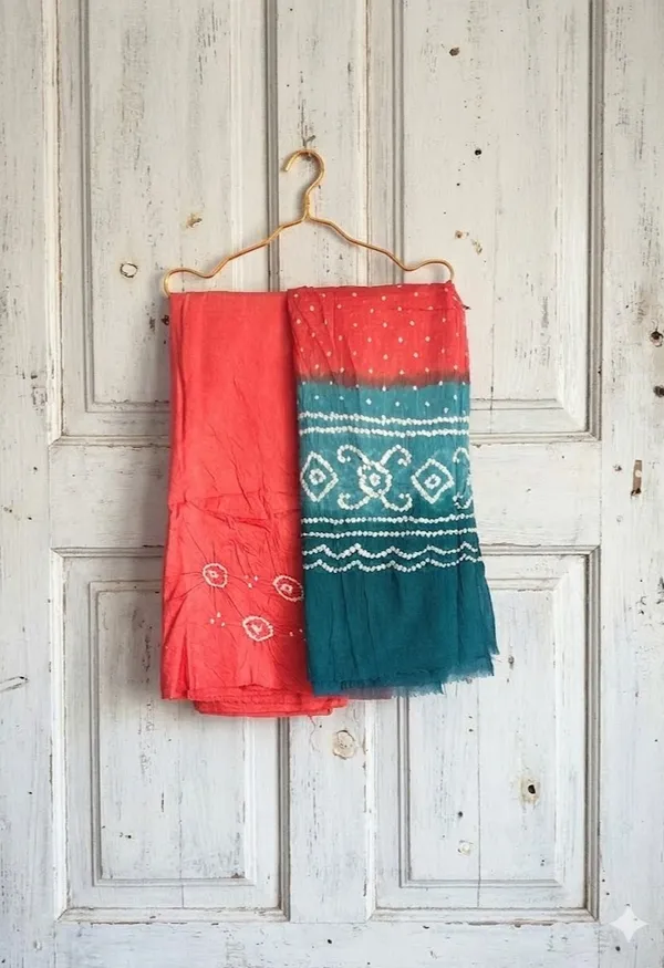 Baby_Blue_Cotton_Bandhani/Bandhej_Suit_Dress_Materials_Women