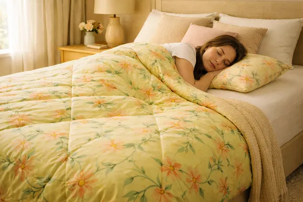 Sunlit_Garden_Microfiber_Double_Bed_Bedding_Set_1_Comforter_1_Bed_Sheet_2_Pillow_Covers_Ideal_For_Bedroom_Set_Of_4