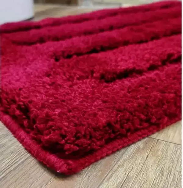 Red_Microfiber_40_X_60_Cm_Fluffy_Striped_Non_Slip_Bathroom_Rug_Ideal_For_Bathroom_Bedroom_Kitchen_Set_Of_1