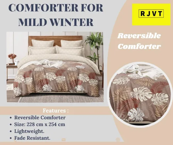 Light_Camel_Brown_Microfiber_90_X_100_Inches_Reversible_King_Size_Comforter_Ideal_For_Winter_Bedding_Set_Of_1