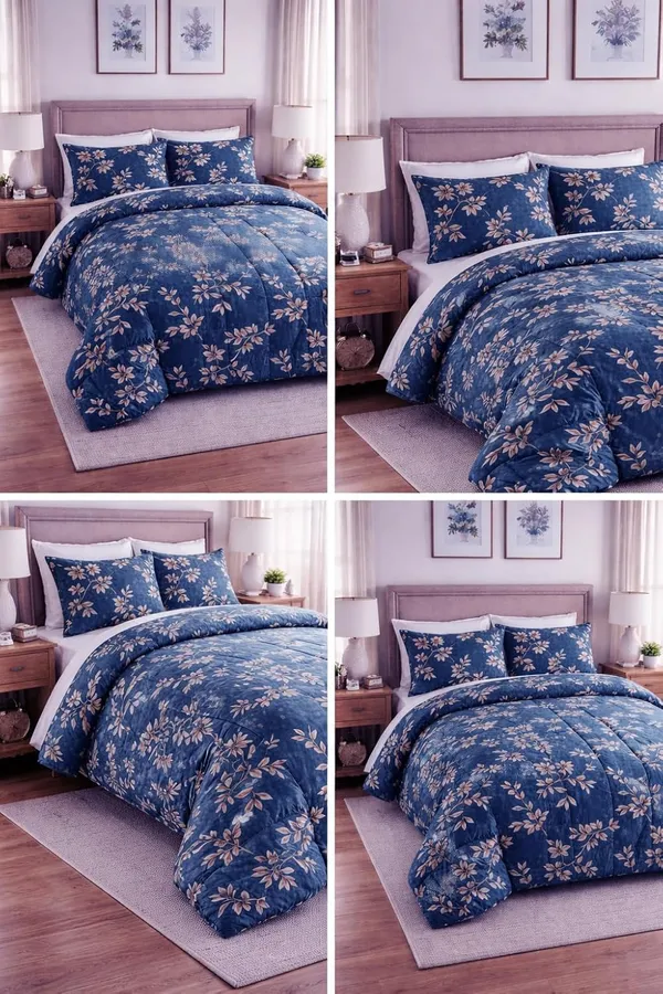 Azure_Leaf_Haven_Microfiber_Double_Bed_Bedding_Set_1_Comforter_1_Bed_Sheet_2_Pillow_Covers_Ideal_For_Bedroom_Set_Of_4