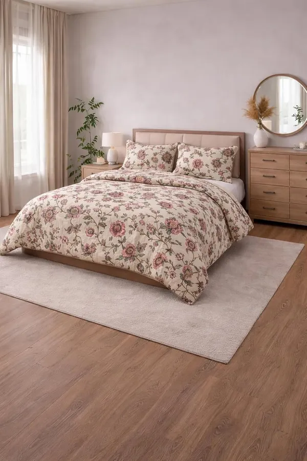 Rose_Pattern_Flower_Microfiber_Double_Bed_Bedding_Set_1_Comforter_1_Bed_Sheet_2_Pillow_Covers_Ideal_For_Bedroom_Set_Of_4