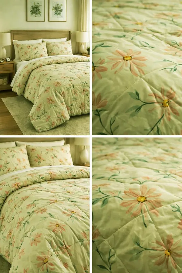 Sunlit_Garden_Microfiber_Double_Bed_Bedding_Set_1_Comforter_1_Bed_Sheet_2_Pillow_Covers_Ideal_For_Bedroom_Set_Of_4
