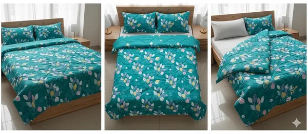 Turquoise_Multicolor_Microfiber_Double_Bed_Ac_Comforter_+_Bedsheet_+_2_Pillow_covers_Soft_Lightweight_Quilted_Ideal_For_Bedroom