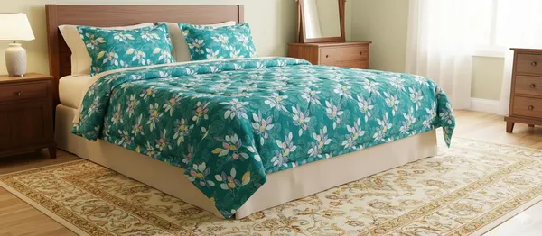 Turquoise_Multicolor_Microfiber_Double_Bed_Ac_Comforter_+_Bedsheet_+_2_Pillow_covers_Soft_Lightweight_Quilted_Ideal_For_Bedroom