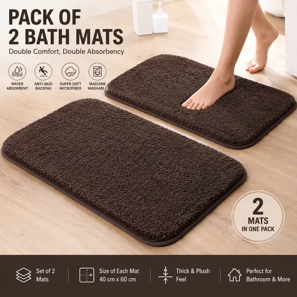 Pack_of_2_Premium_Microfiber_Anti-Skid_Bath_Mats_|_Super_Soft_&_Water_Absorbent_Floor_Mats_for_Bathroom,_Bedroom_&_Living_Area_(Brown)