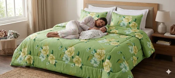 Pista_Green__bedding_setof_4pcs__1pc_Ac_Comforter_,1_Bed_sheet_,2_pillow_covers