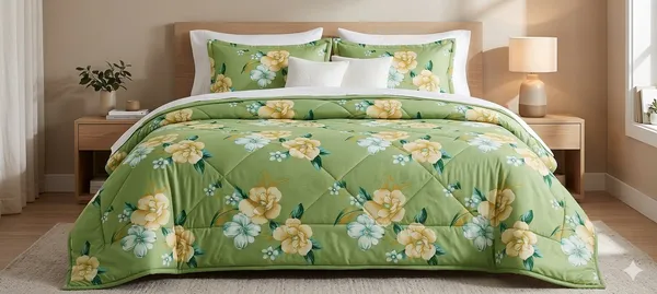 Pista_Green__bedding_setof_4pcs__1pc_Ac_Comforter_,1_Bed_sheet_,2_pillow_covers