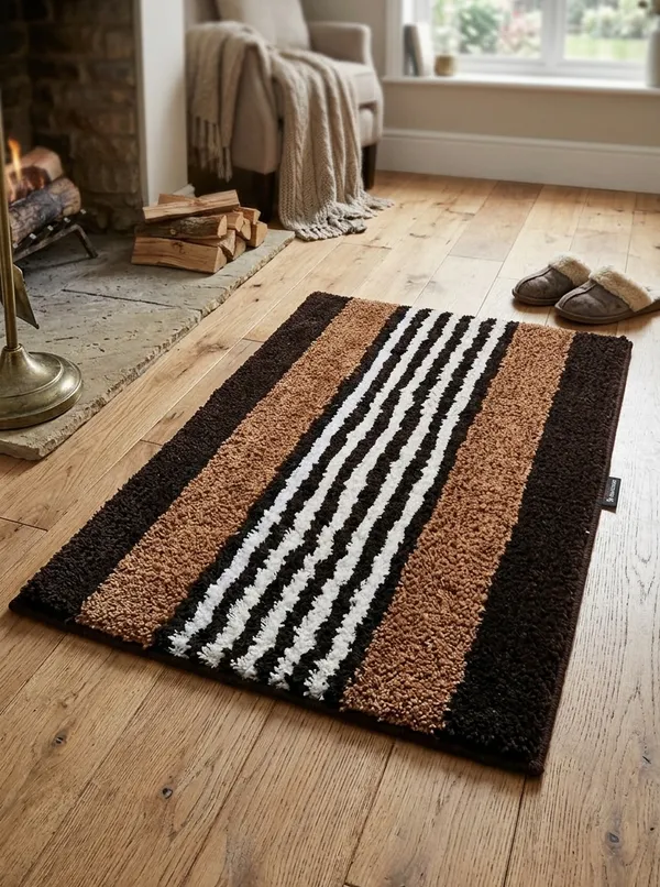Brown_,_Beige_Microfiber_Kitchen_Mat_Bath_Mat_Anti_Skid_Floor_Mat_Ideal_For_Kitchen_Bathroom_Bedroom_Set_Of_1