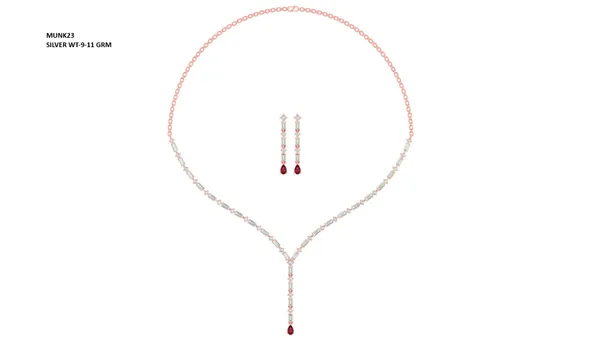 Rose_Gold_Lightweight_Silver_Necklace_And_Earring_Set_For_Women_|_925_Pure_Silver