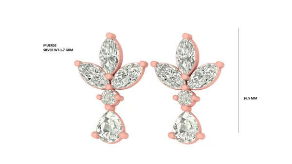 Rose_Gold_Stud_Silver_Earrings_For_Women_|_925_Pure_Silver