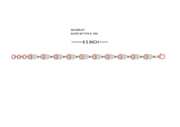 Rose_Gold_Heart_Silver_Bracelet_For_Women_|_925_Pure_Silver
