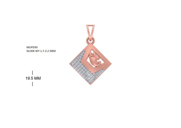 Rose_Gold_Lightweight_Ganesha_Silver_Pendant_|_925_Pure_Silver