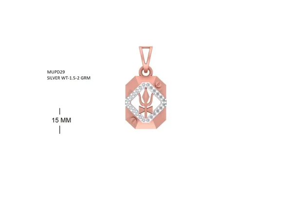 Rose_Gold_Silver_Trishul_Pendant_|_925_Pure_Silver