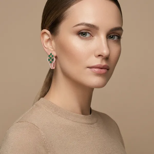 Rose_Gold_Silver_Leafy_Hoop_Earrings_For_Women_|_925_Pure_Silver