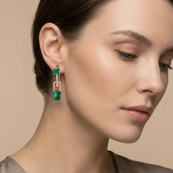 Rose_Gold_Silver_Hoop_Drop_Earrings_For_Women_|_925_Pure_Silver