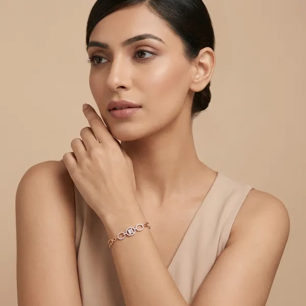 Rose_Gold_Silver_Stylish_Double_Line_Bracelet_For_Women_|_925_Pure_Silver
